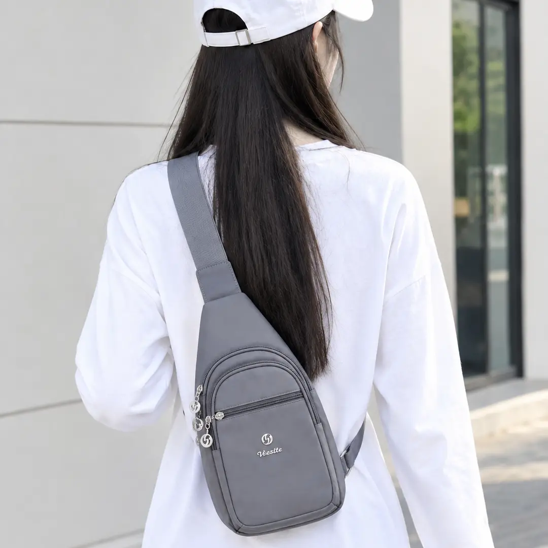 Women’s Casual Sling Crossbody Bag - Slate Grey - Image 2